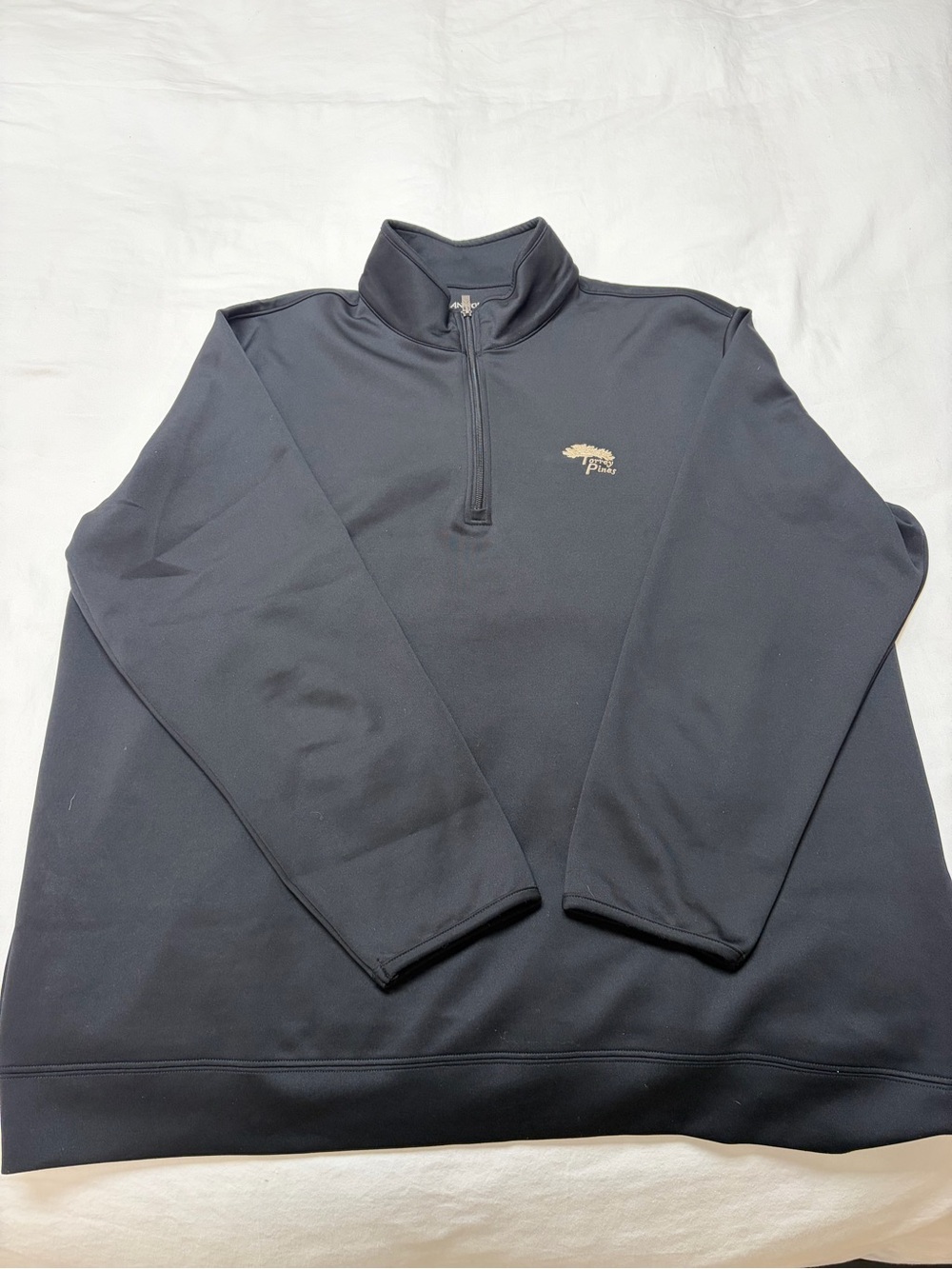 Antigua Black Quarter-Zip Pullover with Gold Logo